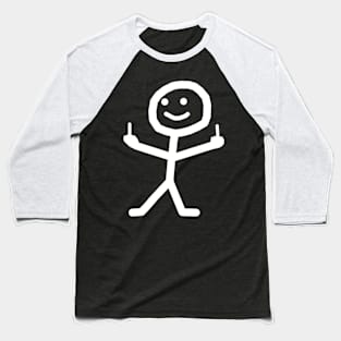 Stick Figure With Middle Finger Baseball T-Shirt